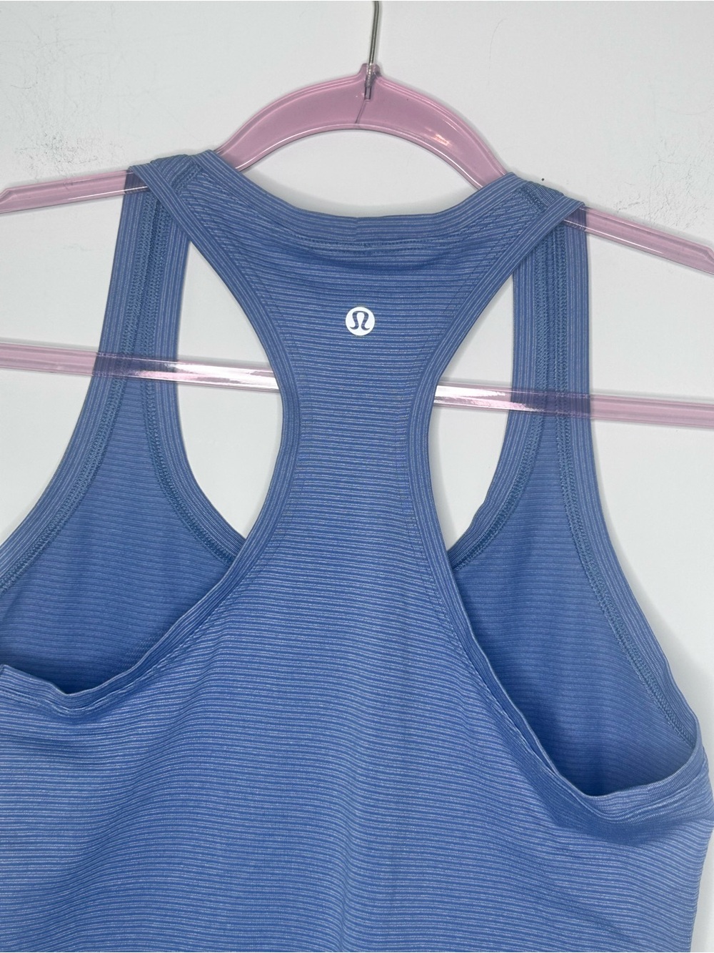 Lululemon Swiftly Tech Racerback Tank Blue Heathered Striped Seamless Size 6 - Picture 5 of 7